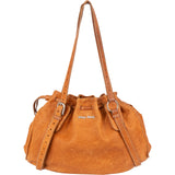 Miu Miu Grained Leather Drawstring Tote Shoulder Bag