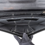 Ermenegildo Zegna Black Leather Briefcase Handbag