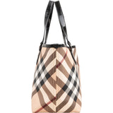 Burberry Nova-Check Monogram Patent Leather Tote Shoulder Bag