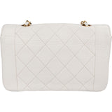 Chanel Quilted Lambskin 24K Gold Single Flap Diana Crossbody Bag