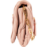 Miu Miu Matelassé Nappa Leather Fold Over Clutch Crossbody Bag