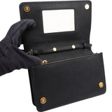 Prada Black Saffiano Leather Wallet On Chain Crossbody Bag
