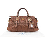 Prada Quilted Nappa Leather Gaufre Satchel Handbag - vintageandkickz