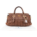 Prada Quilted Nappa Leather Gaufre Satchel Handbag - vintageandkickz