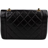 Chanel Quilted Lambskin 24K Gold Medium Diana Single Flap Crossbody Bag