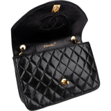 Chanel Quilted Lambskin Diana 24K Gold Single Flap Crossbody Bag