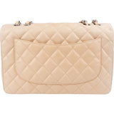 Chanel Quilted Lambskin Palladium Jumbo Single Flap Crossbody Bag