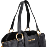 Miu Miu Vitello Daino Leather Two-Way Shopping Tote Shoulder Bag