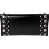 Prada Saffiano Shine Leather Studded Cystal Continental Wallet