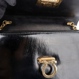 Salvatore Ferragamo Patent Leather Gancini Flap Crossbody Bag