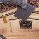 Prada Limited India Woven Leather Large Clutch Bag