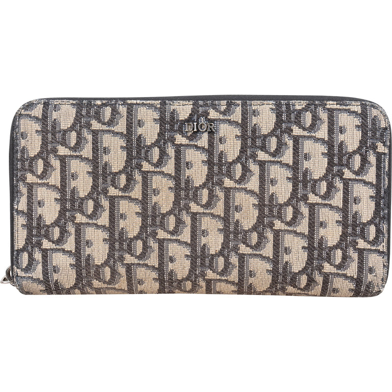 Christian Dior Trotter Monogram Zipped Long Wallet - vintageandkickz