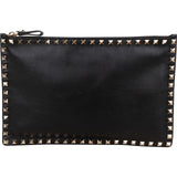 Valentino Black Leather Rockstud Clutch
