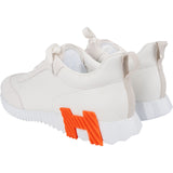 Hermès White Leather & Suede Bouncing Sneakers (43)