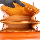 MCM Brown Leather Visetos Kelly Style Top Handle Handbag