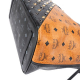 MCM Monogram Visetos Diagonal Studded Liz Shopper Shoulder Bag