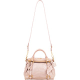 Miu Miu Vitello Lux Leather Bow Small Satchel Handbag