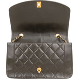 Chanel Quilted Lambskin 24K Gold Diana Single Flap Crossbody Bag
