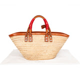 Balenciaga Raffia Leather Panier Basket Handbag