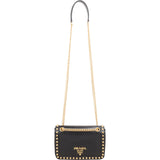 Prada Vitello Daino Studded Flap Crossbody Bag