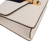 Gucci White Leather Sylvie Shoulder Bag