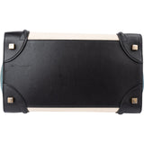 Celine Tricolor Canvas Leather Luggage Tote Handbag