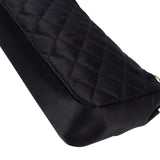 Chanel Black Quilted Satin 24K Gold Mini Single Flap Crossbody Bag