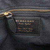 Burberry Black Leather House Check Canterbury Tote Shoulder Bag