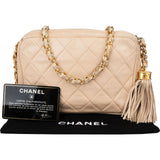 Chanel Quilted Lambskin Tassel Camera Crossbody Bag
