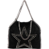 Stella McCartney Studded Star Shaggy Falabella Fold Over Tote Crossbody Bag