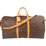 Louis Vuitton Monogram Canvas Keepall 60 Bandoulière Travel Bag