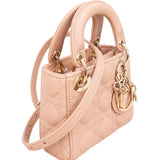 Christian Dior Quilted Lambskin Mini Lady Dior Crossbody Handbag