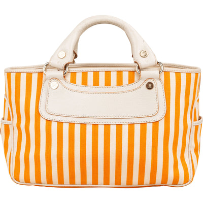 Celine Striped Canvas Boogie Handbag