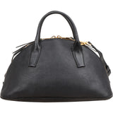 Miu Miu Black Madras Leather Dome Satchel Handbag