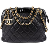 Chane Quilted Lambskin Mademoiselle Crossbody Bag