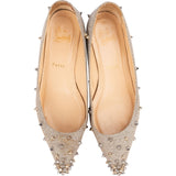 Christian Louboutin Follies Glitter Spikes Ballerina Flats (37)