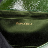 Yves Saint Laurent Green Crinkled Patent Leather Cassandre Clutch
