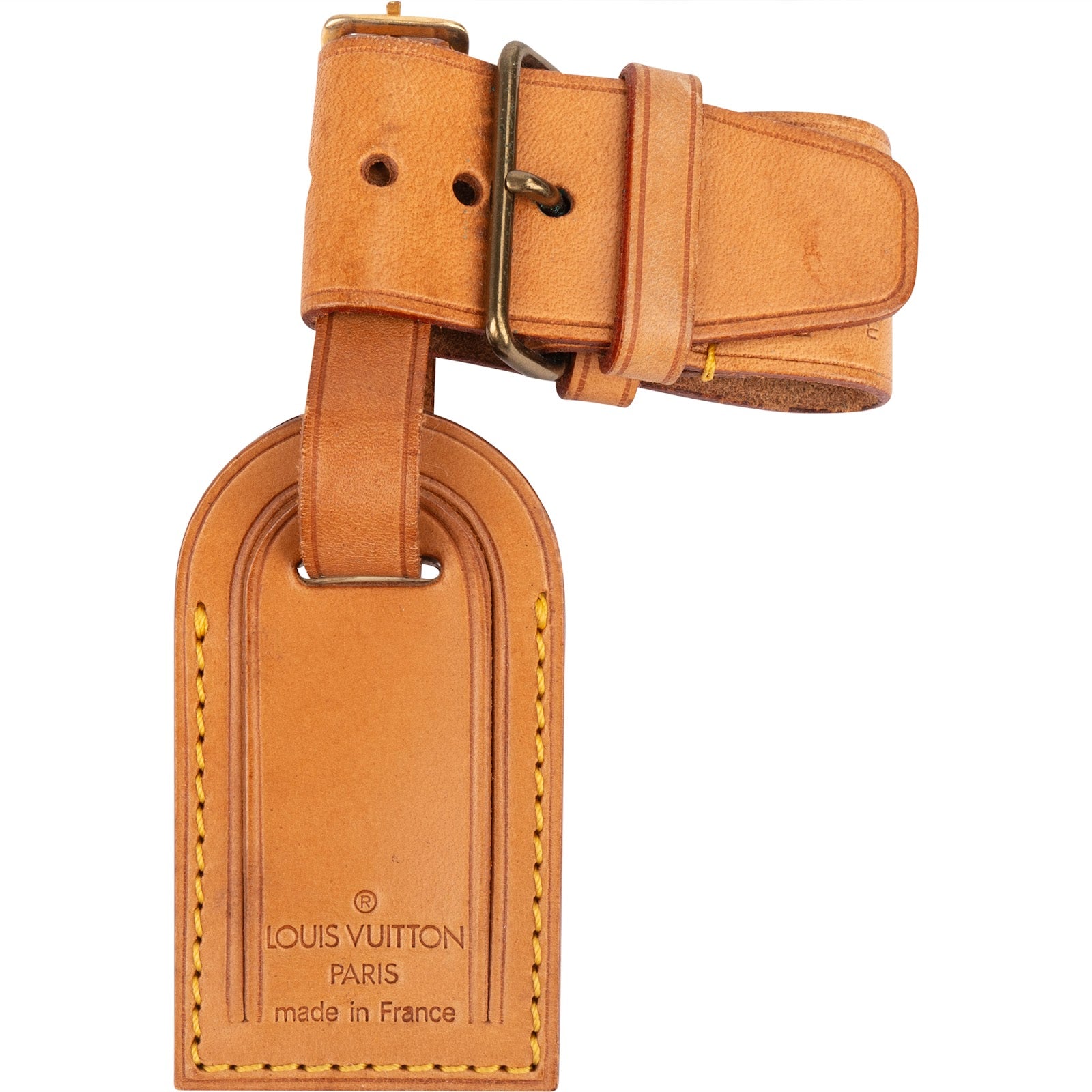 [🔄️B21 / F34] Louis Vuitton Vachetta Leather Luggage Tag - vintageandkickz