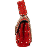 Valentino Garavani Suede Rockstud Spike Handbag