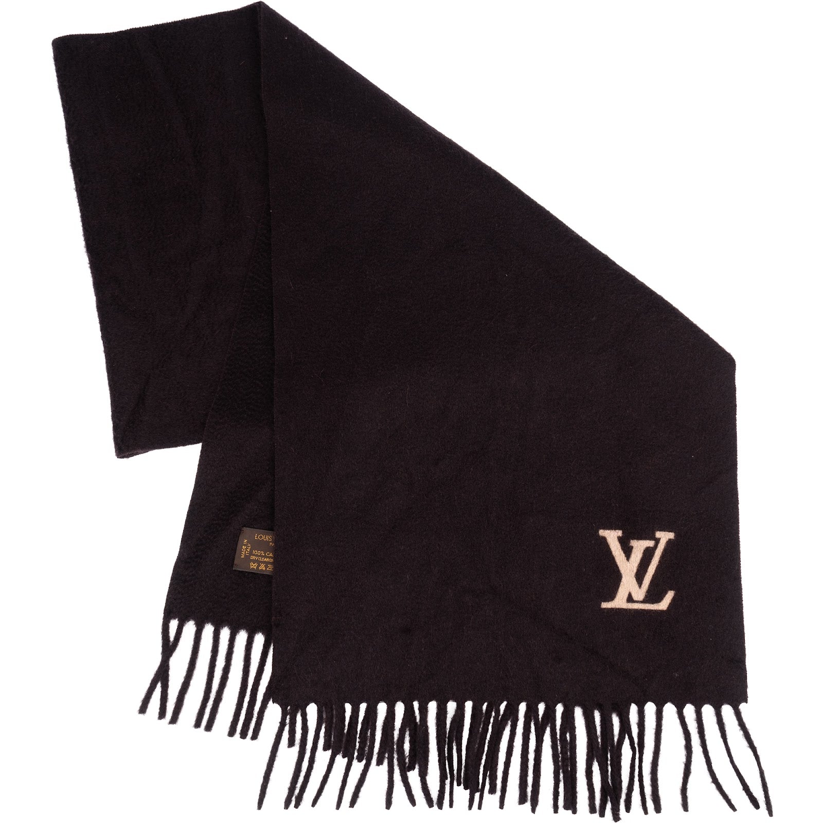 [🔄️B06 / F29] Louis Vuitton Wool Monogram Emblem Cashmere Schal Scarf - vintageandkickz