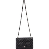 Chanel Quilted Lambskin Palladium Jumbo Double Flap Crossbody Bag