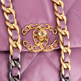 Chanel 19 Purple Quilted Lambskin Single Flap Crossbody Bag