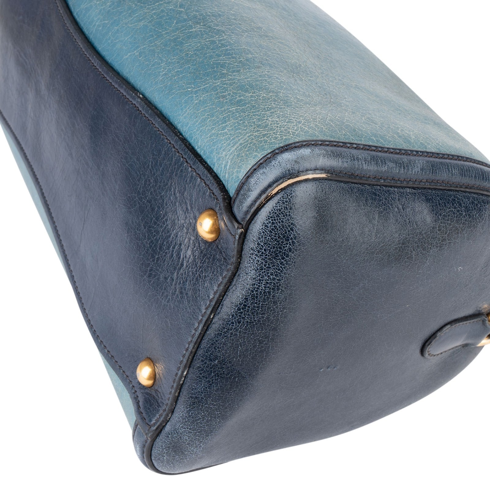 Miu Miu Vitello Lux Bicolor Bauletto Handbag - vintageandkickz