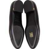 Chanel Black Leather Cap Toe Uniform Ballerina Heel Flats (35,5)