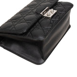 Christian Dior Black Quilted Cannage Lambskin Wallet On Chain Crossbody Bag