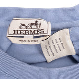 Hermès Light Blue Cotton H Embroidered Pocket T-shirt (L)