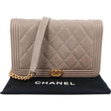 Chanel Quilted Caviar Leather Boy Wallet On Chain Crossbody Bag