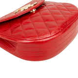 Chanel Quilted Lambskin Half Moon Single Flap Crossbody Bag
