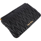 Miu Miu Black Matelassé Nappa Leather Clutch
