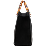 [🔄️B20 / F29] Gucci Suede Bamboo Tote Handbag - vintageandkickz